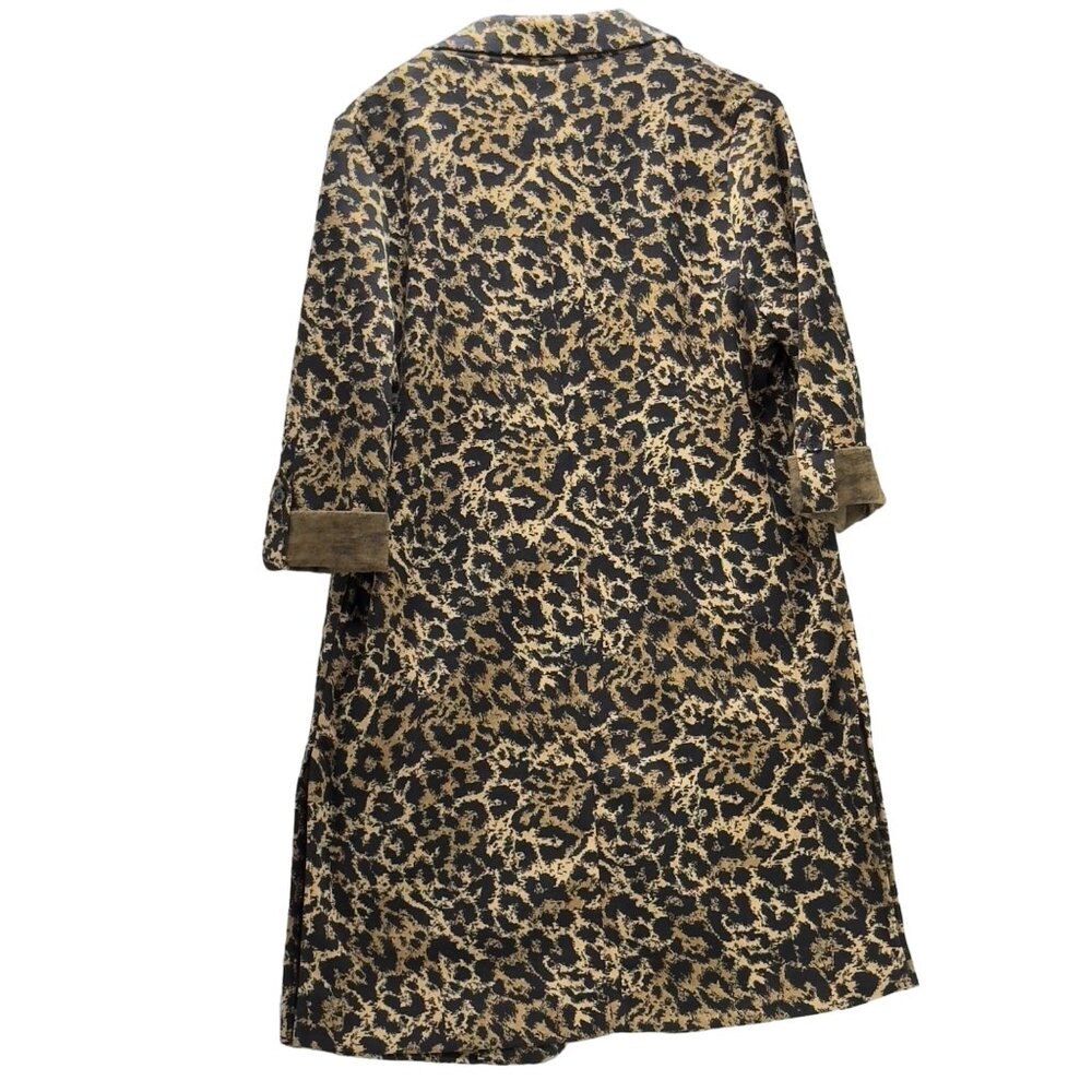 ADYSON PARKER Women's Open Front Cardigan Cheetah Print cuff sleeves Size S - Picture 12 of 14